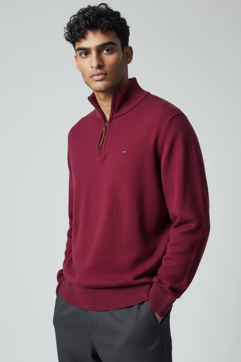 pull-1-4-de-zip-en-coton-bordeaux
