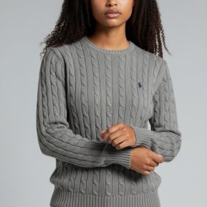 Pull Torsadé en Maille Gris - Ralph Lauren