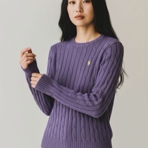 Pull Torsadé en Maille Violet - Ralph Lauren