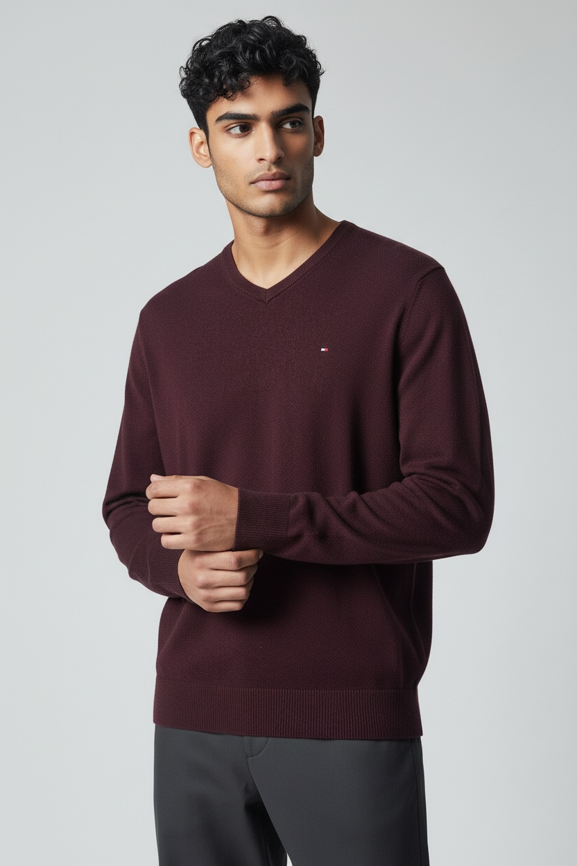 pull-col-v-en-coton-bordeaux-tommy-hilfiger