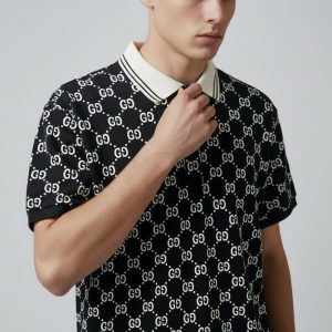 Polo Monogram en Coton Noir - Gucci