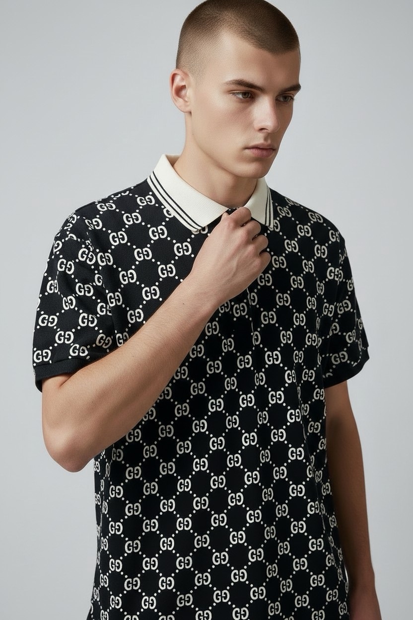 polo-monogram-en-coton-noir-gucci