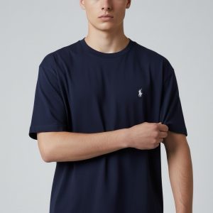 T-Shirt Brodé en Coton Bleu Marine - Ralph Lauren