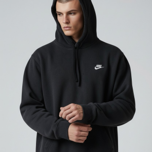 Sweat à Capuche en Coton Noir - Nike