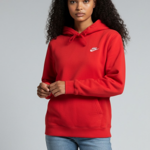 Sweat à Capuche en Coton Rouge - Nike