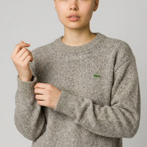 Pull en Laine Beige Col Rond - Lacoste