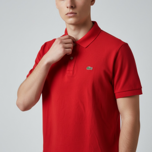 Polo Brodé en Coton Rouge - Lacoste