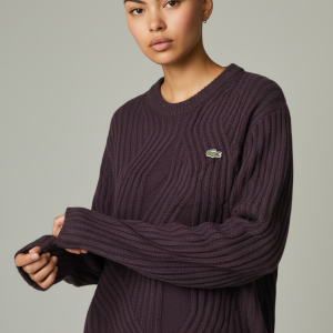 Pull Structuré en Laine Violet - Lacoste