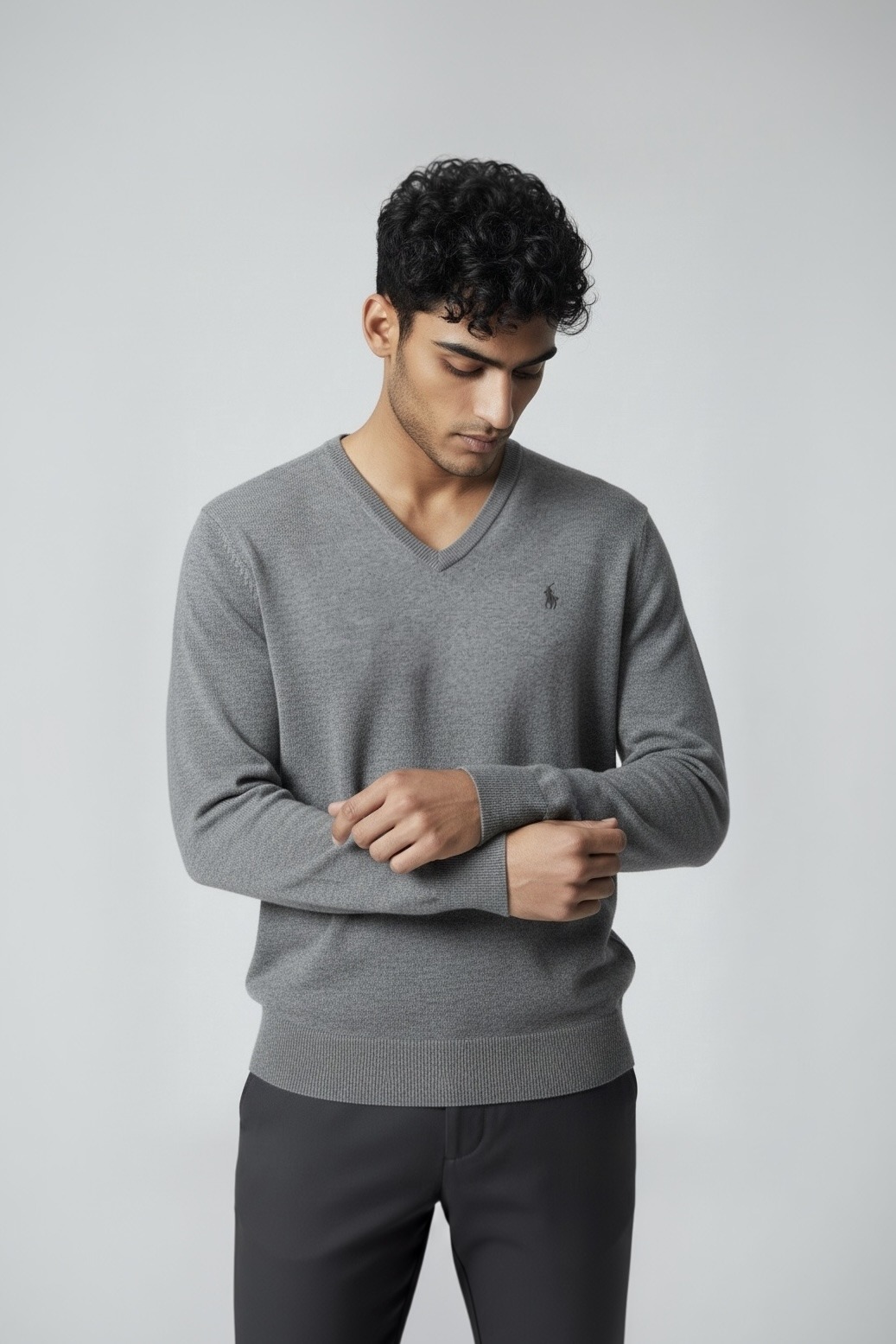 pull-col-v-en-laine-gris-ralph-lauren
